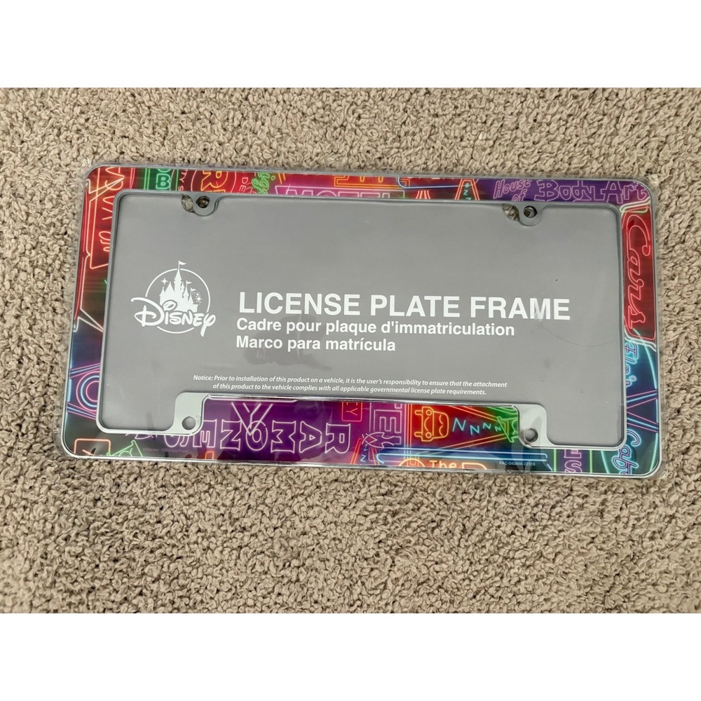 Disney Pixar Cars Land Radiator Springs Neon License Plate Frame New
